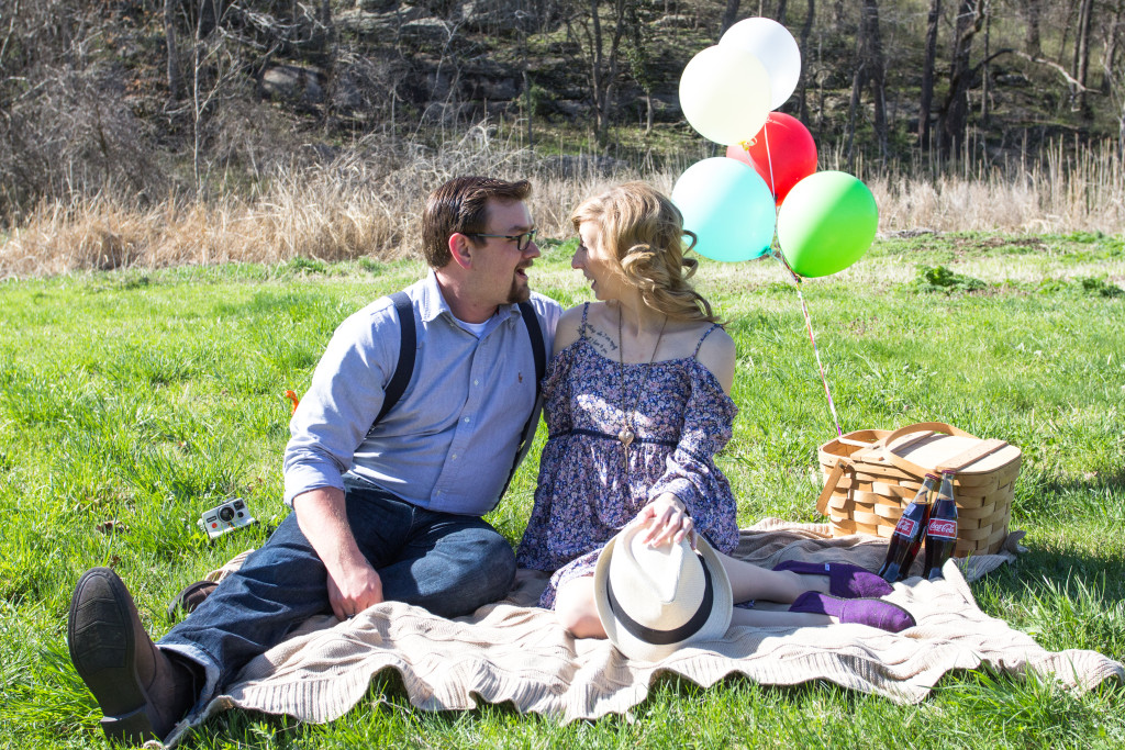 up, engagement, picnic basket, picnic, hat, spring, beautiful, love
