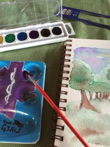 watercolor, EMS, trees, painting, dreaming